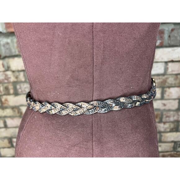 Nine west belt braided sparkly animal print y2k bronze black gold - Picture 12 of 12